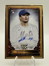 2023 Topps Chrome Gilded Kodai Senga Rookie Gallery of Gold Auto RC 40/50 Mets