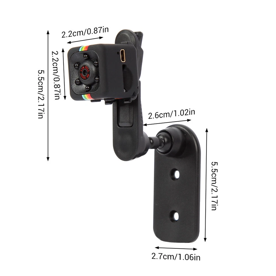 Mini-Kamera Full HD 1080P mit Nachtsicht & Bewegungssensor Schwarz mit 32G Karte - Bild 2 von 4