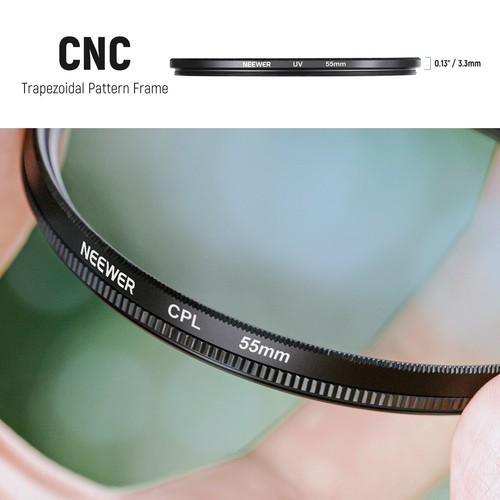 NEEWER 55mm ND Lens Filter Kit: UV,CPL,FLD,ND2,ND4,ND8,Lens Hood and Lens - Picture 5 of 8