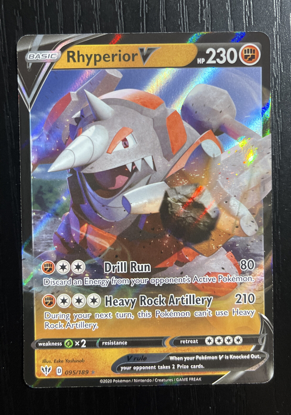Rhyperior V - 095/189 Darkness Ablaze Ultra Rare Pokemon - NM
