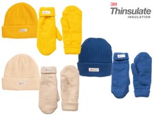 Womens Thinsulate Hat and Mitten Bundle Winter Set Thermal Beanie Gloves Warm
