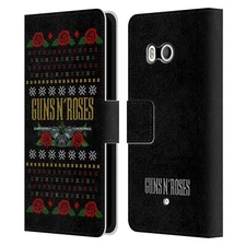 OFFICIAL GUNS N' ROSES CHRISTMAS LEATHER BOOK WALLET CASE COVER FOR HTC PHONES 1