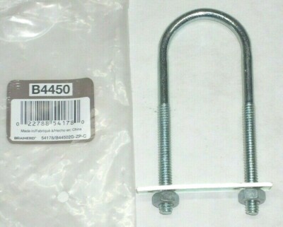 Brainerd B4450 Zinc Coated U-Bolt Clamp 1/4'' Bolt 1 1/2 Wide x 4 Long Shackle