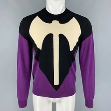 VETEMENTS x COMME des GARCONS SHIRT Size M Black Purple Graphic Wool Pullover