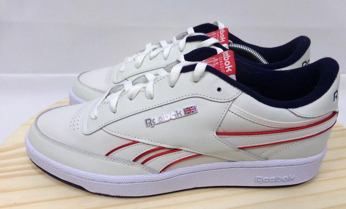 Reebok Mens Club C Revenge MU Sneakers DV8634 Chalk Red Navy