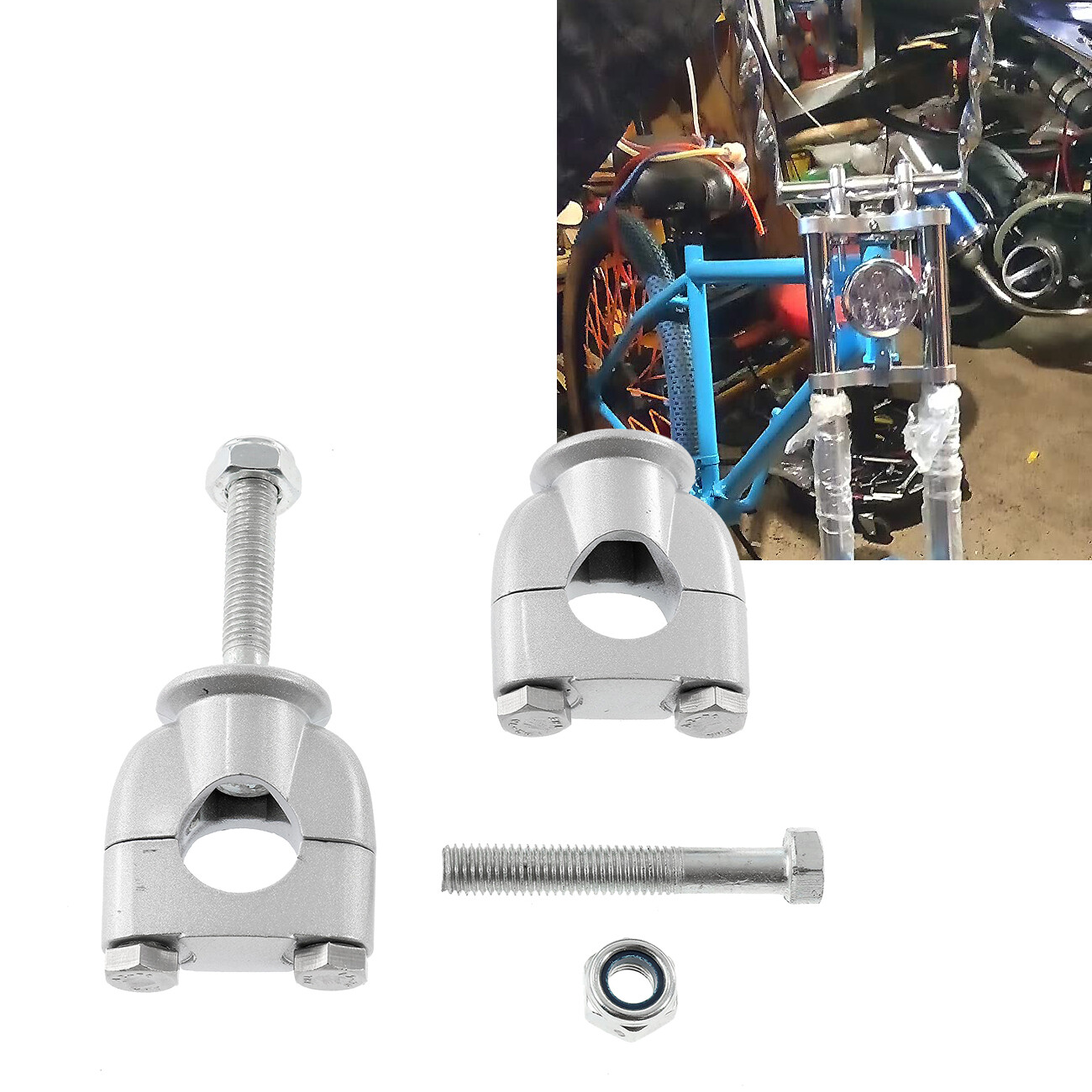 7/8" 22mm Handlebar Bar Mount Clamp Risers For Dirt Bike MX650 CRF50 XR70 SSR eBay