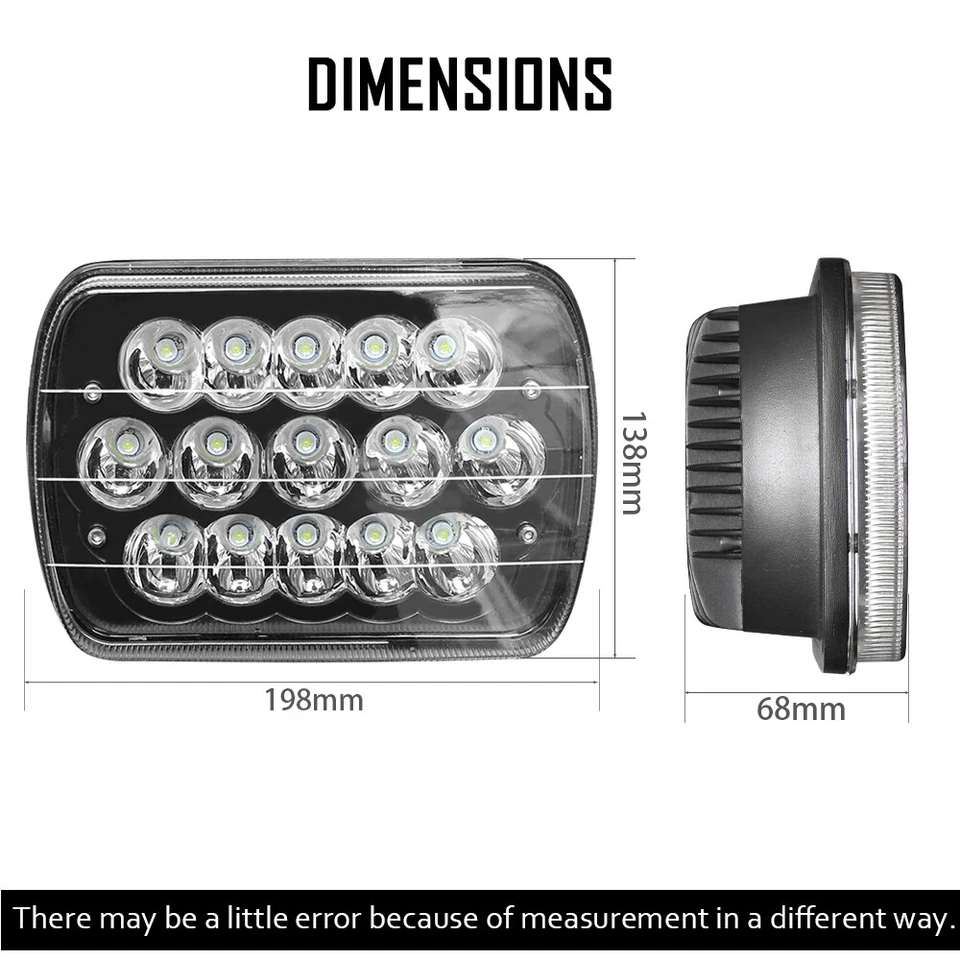 For Freightliner MT-35 MT-45 MT-55 Stepvan DOT 5x7" LED Headlight Hi Lo Beam DRL - Image 3 of 4
