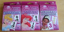 Learning Flash Cards DISNEY PRINCESS Lot of 3 Bundle Subtraction Addition Number