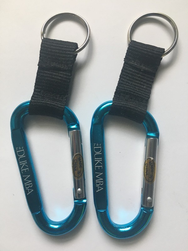 NEW! 2 Duke MBA Spring  Links with Key Chain Blue