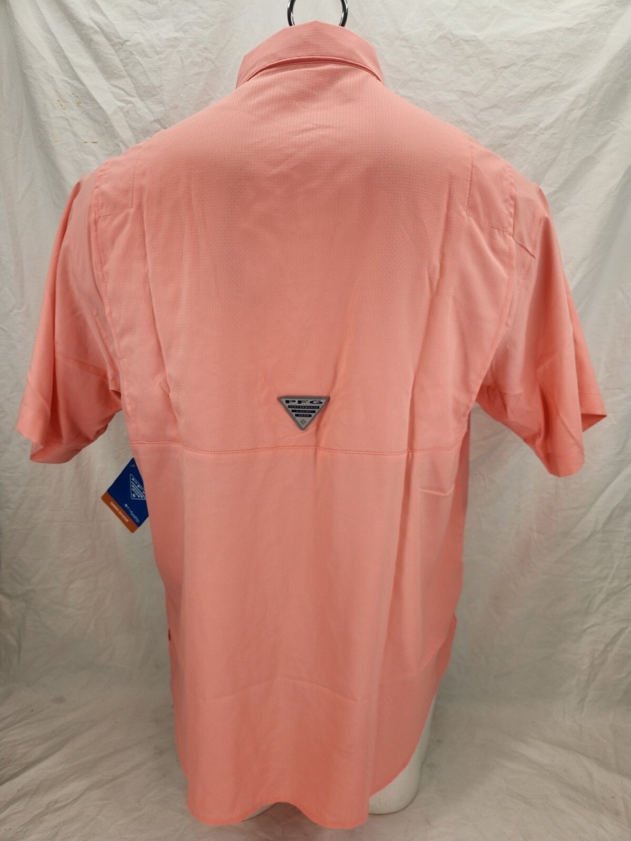 NEW Columbia Tamiami PFG Short Sleeve Sorbet Pink Salmon fishing