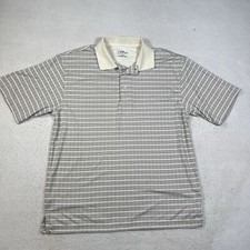 PGA Tour Golf Polo Shirt Men's Size Medium Cream Short Sleeve Collared