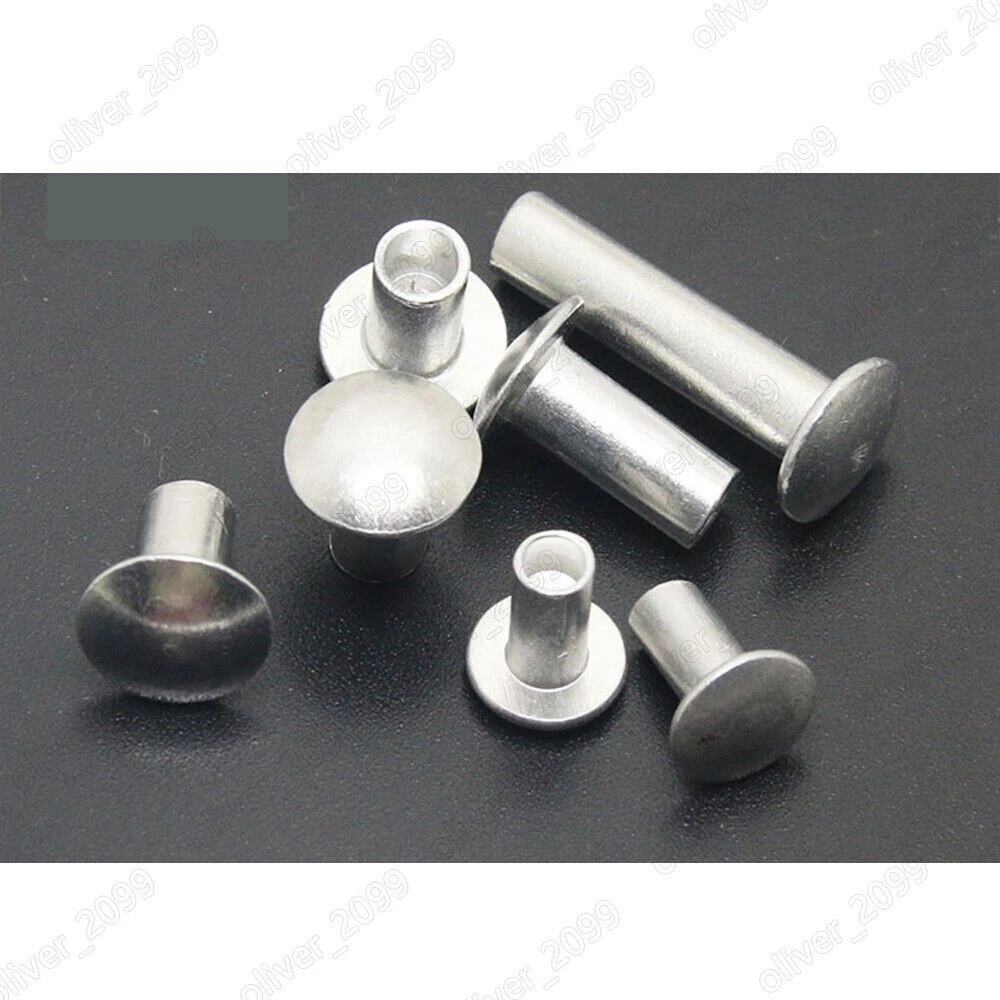 Aluminum Semi-tubular Rivets Uxcell 100 Pcs 2mm X 4mm Aluminum Flat ...