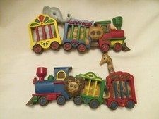 Vintage Burwood Products Circus Train Wall Plaques 3109