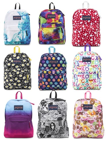 Jansport Superbreak Zaino/Zaino/Zainetto Nero-Blu Scuro-Grigio-Rosso JT501  | eBay