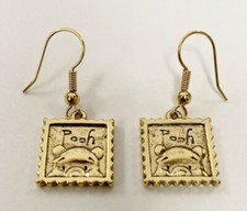 VINTAGE DISNEY "WINNIE THE POOH" PEEKABOO POOH DANGLE DROP EARRINGS V725