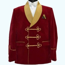 Men Red Smoking Jackets Designer Elegant Party Wear Tuxedo Blazers Coat