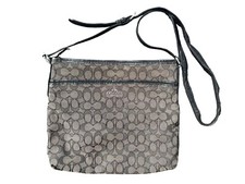 Coach Signature File Crossbody Bag Black Gray Monogram