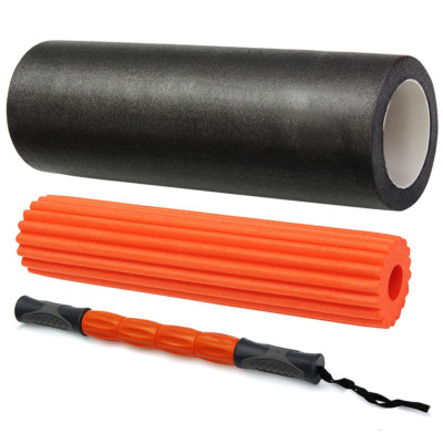 FXR SPORTS 3 IN 1 YOGA ÜBUNG SCHAUMROLLE TIEFGEWEBE MUSKELMASSAGESTICK