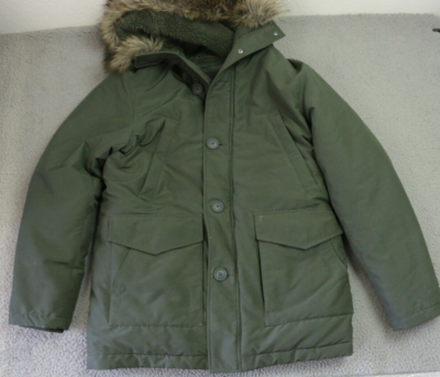 し*ー様 old uniqlo fur down jacket Uniqlo Puffer Hooded 80% Down Jacket Men's Size 5 Large Green Flux