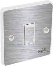 Brushed Silver Light Switch Sticker Vinyl / Skin Cover