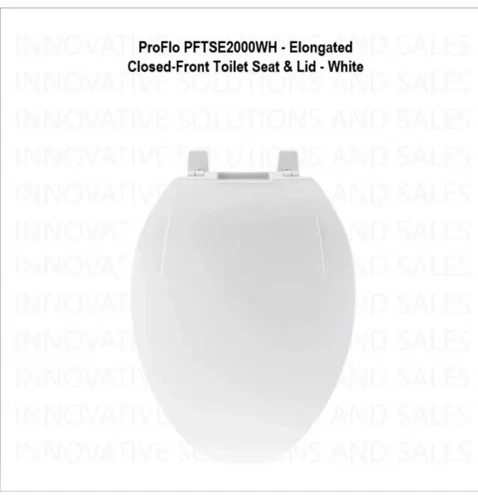 PROFLO PFTSE2000WH Elongated Closed-Front Toilet Seat and Lid - White- - Picture 3 of 7