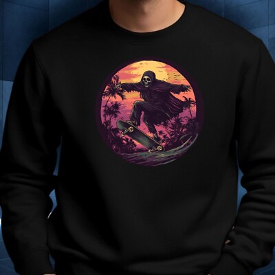 Grim Reaper Skating Sweatshirt Cosy and Perfect for Any Occasion S to 4XL