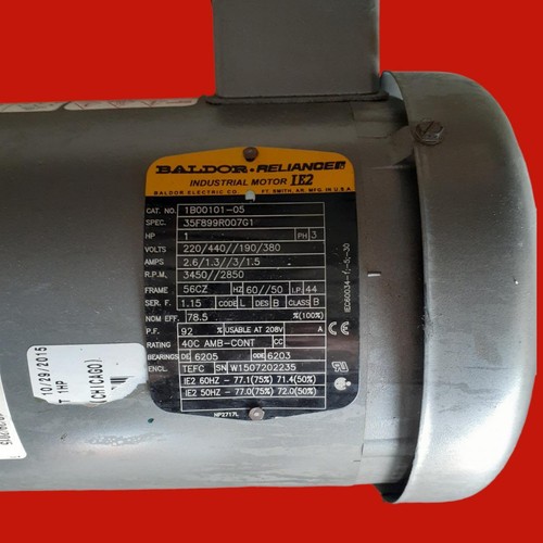Baldor 1B00101-05 3 Phase, TEFC, 1 HP Industrial Motor - Picture 4 of 4
