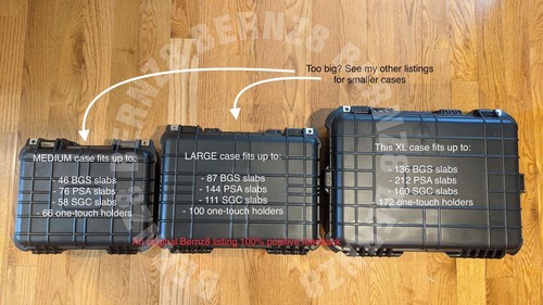 Extra Large (XL) Black IP65 Waterproof Storage Travel Case for Graded Card Slabs - Picture 9 of 10