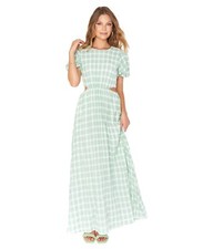Show Me Your Mumu Eloise Maxi Dress Green Plaid XS ESF13021