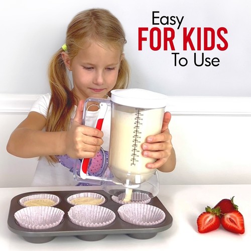 Pancake Batter Dispenser 4 cup Capacity and BPA Free Plastic Kid Friendly - Picture 2 of 7
