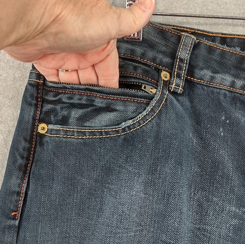 Jeans Ed Hardy Christian Audigier 31x32 blu regular dritto elasticizzato ricamo - Foto 6 di 23