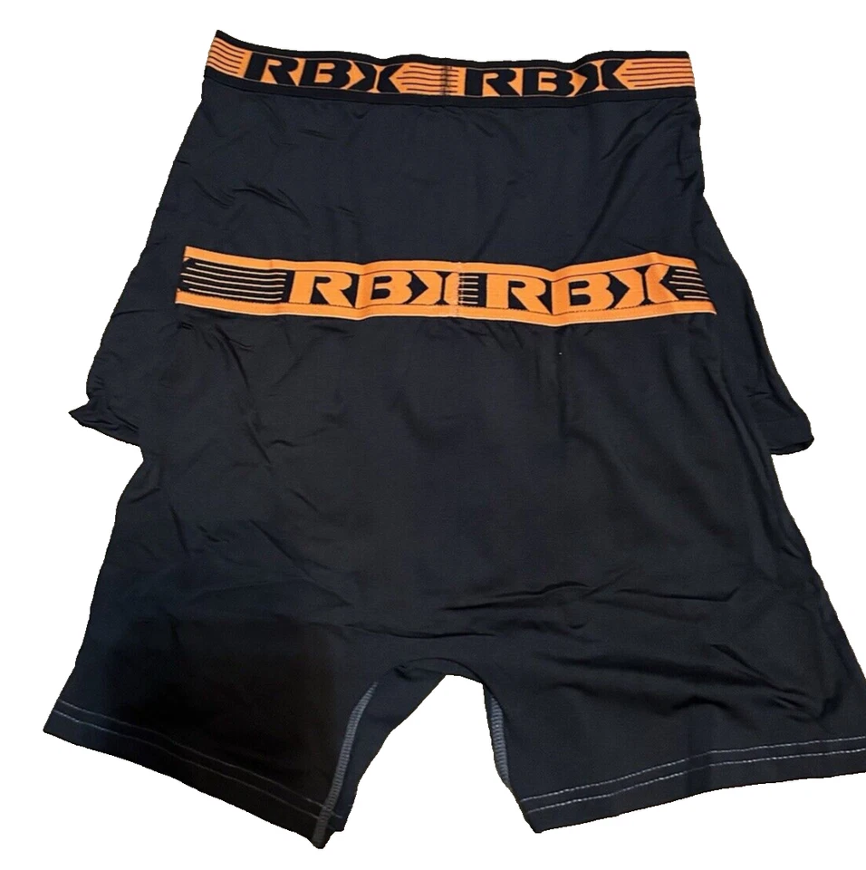 Calzoncillos boxer de secado rápido RBX para hombre 2 piezas talla pequeña naranja Foto 4 de 4