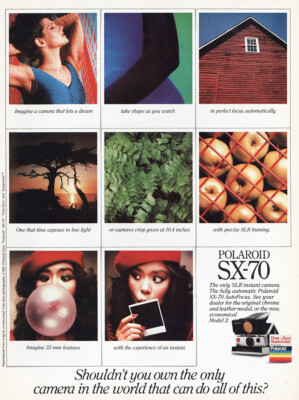 1981 Polaroid SX70: Imagine a Camera That Lets a Dream Vintage Print Ad