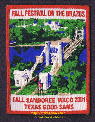LMH Patch  2001 GOOD SAM CLUB Fall Samboree Rally  WACO TX Sams  BRAZOS Festival