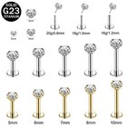 16G/18G/20G Titanium Lip Studs CZ Cartilage Earring Push in Labret Lip Piercing