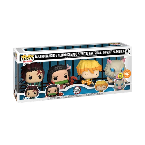Funko Pop! Vinyl: Demon Slayer 4 Pack With Glow in the Dark Zenitsu Funimation