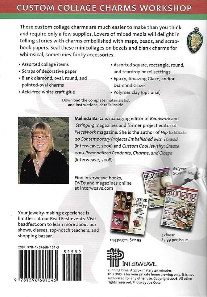 Custom Collage Charms Workshop featuring Melinda Barta (DVD, 2008) Foto 2 de 2