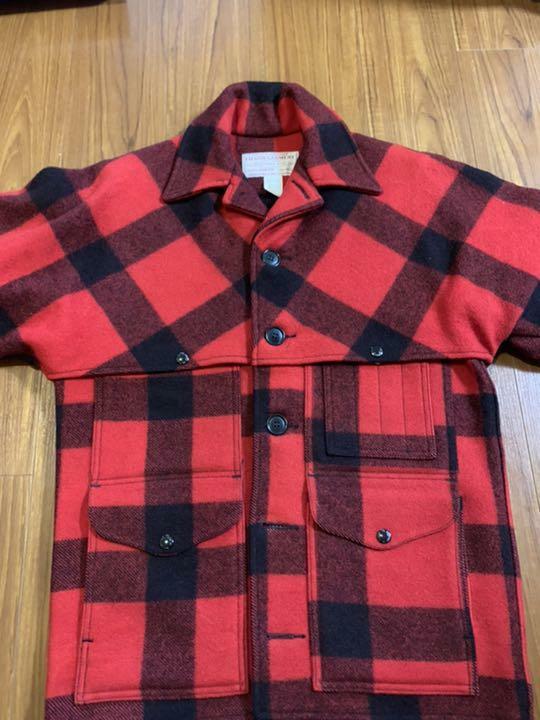 FILSON Double MACKINAW CRUISER Jacket Red Check Wool Size 36 FILSON Double MACKINAW CRUISER Jacket Red Check Wool Size 36