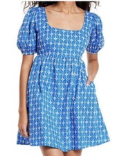 NEW Rhode x Target Eyelet Mini Dress Light Blue pockets Size Xl Babydoll