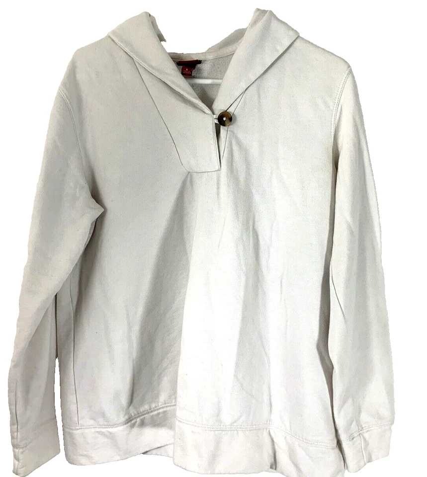 2 sudaderas para mujer Merona grandes pulóver púrpura blanco con detalles de botones Foto 4 de 4