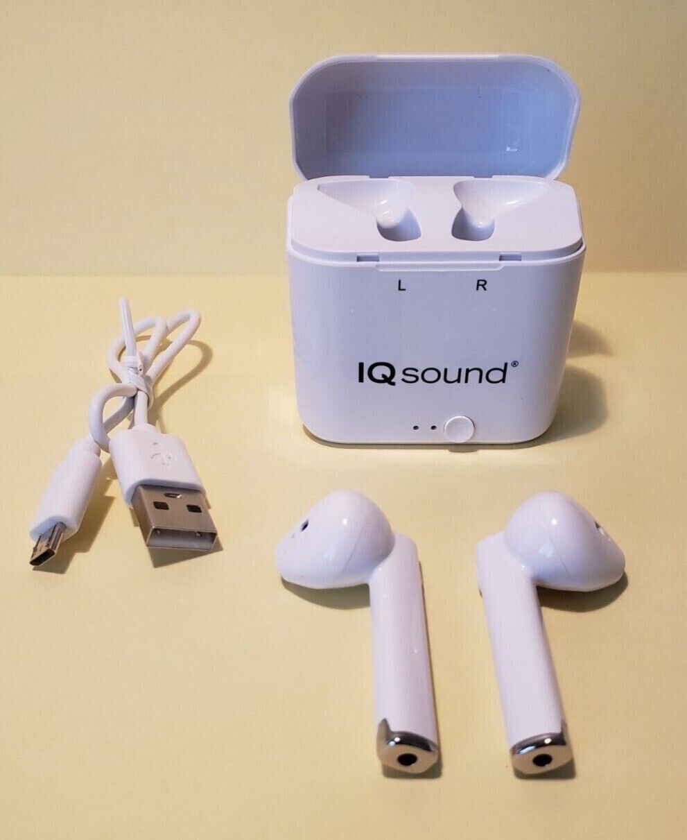 Earbuds by IQ Sound. Wireless with Charging Case and cord. Model# IQ-235TWS