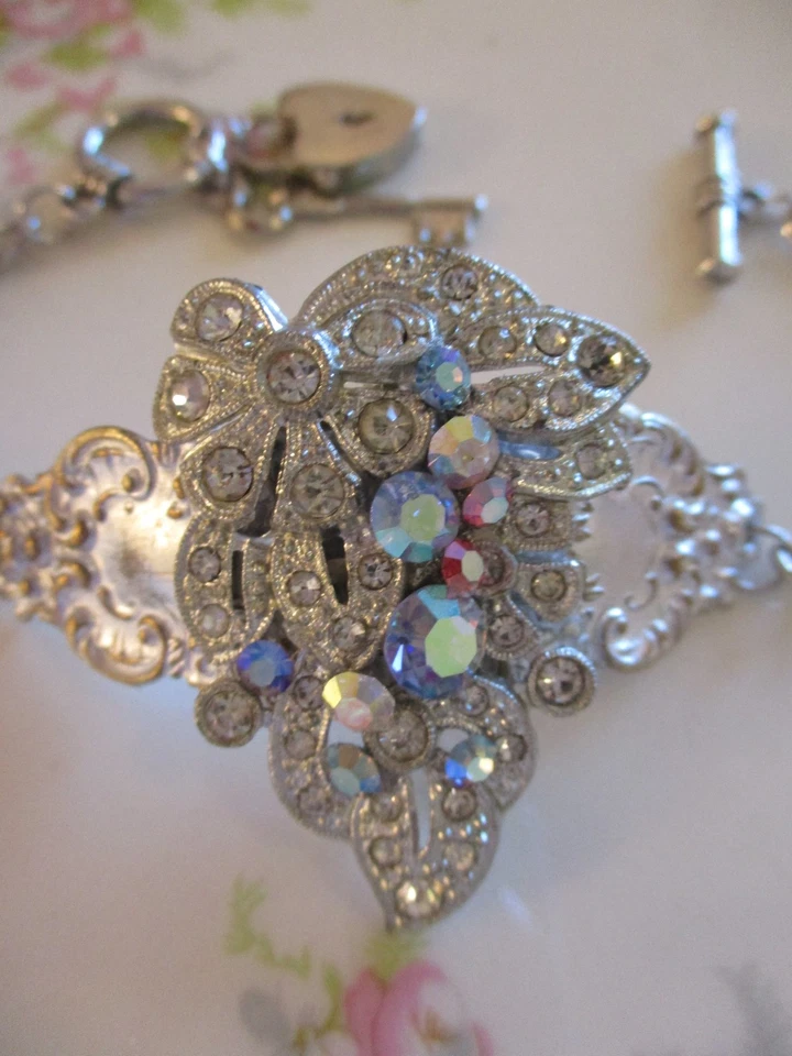 Vintage Rhinestone Shoe Clip Assemblage Bracelet - # 2 - Image 3 of 4