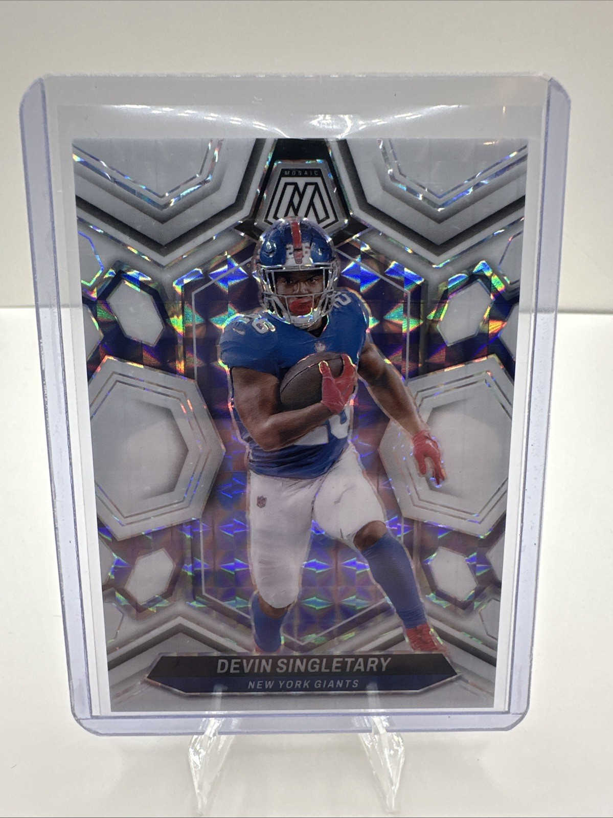 2024 Panini Mosaic - Devin Singletary #163 White Mosaic Prizm /25 Giants NFL
