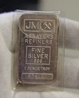 J&M 1 oz .999 Silver Bar in Plastic Serial #078104