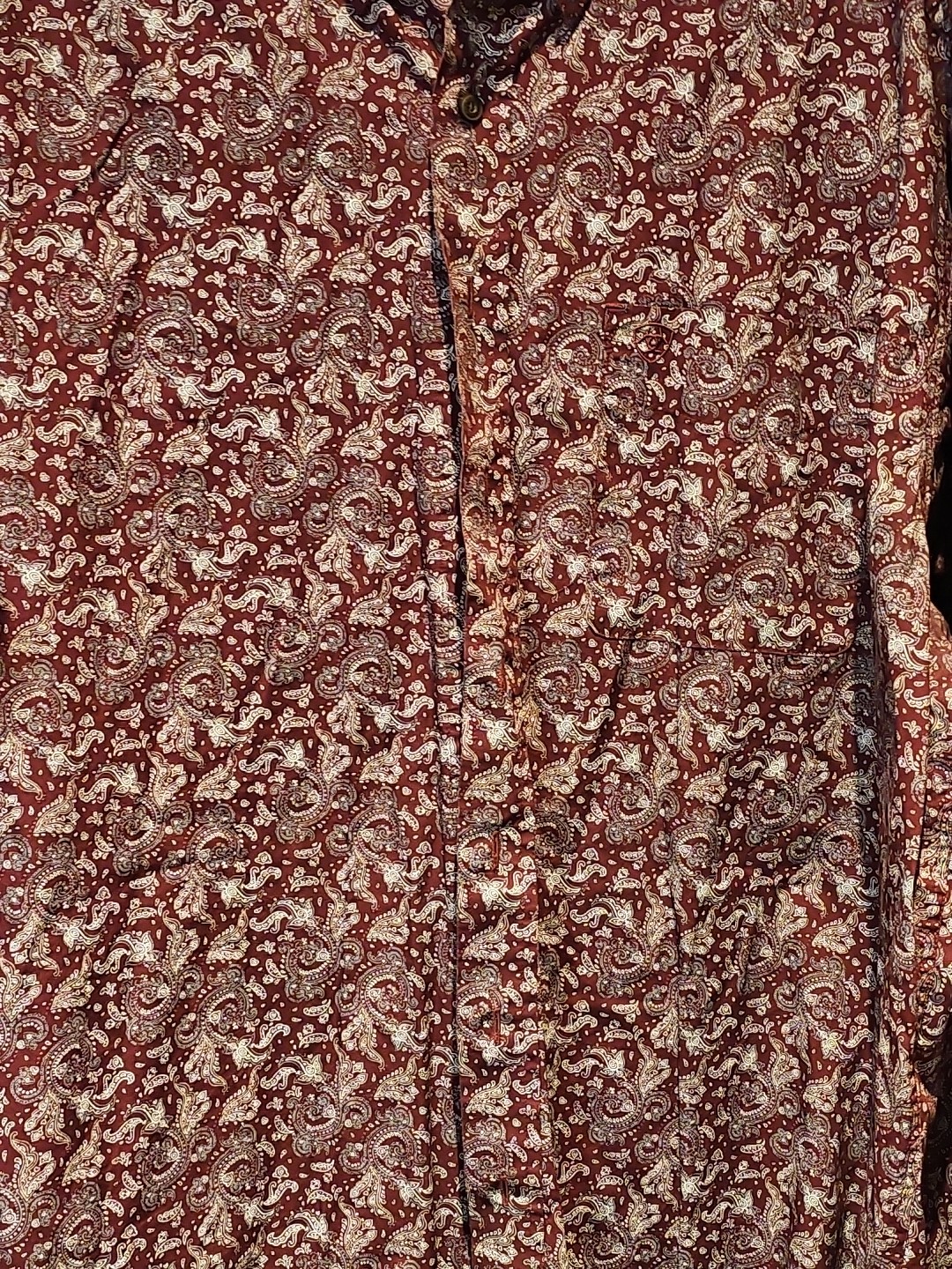 Ariat Wrinkle Free Button Down Maroon Paisley Siz… - image 2
