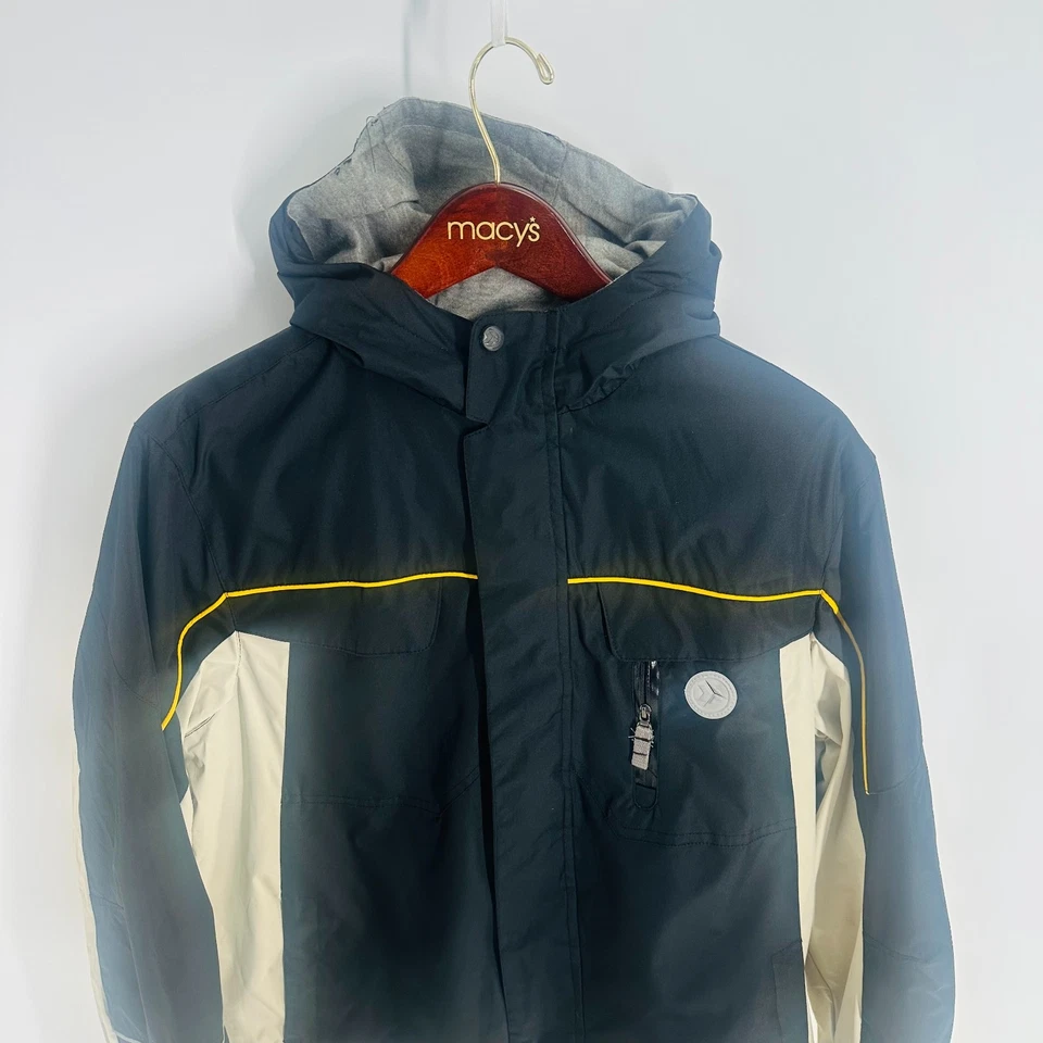 Zeroxposur Snap Long Sleeve Hooded Ski Snow Jacket Blue White Size XL - Image 3 of 4