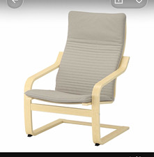IKEA POÄNG Armchair Birch Veneer Knisa Light Beige 100x68x82cm