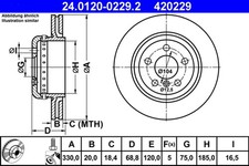 2x ATE Bremsscheibe 24.0120-0229.2 f�r BMW F11 F10 5er Touring 518 520 xDrive