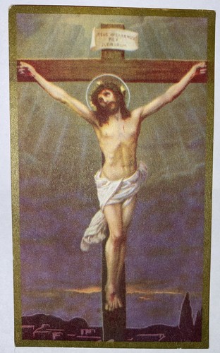 Antique & Vtg Religious Prayer Card Lot Die-Cut Italy Litho Jesus Patron Saints - 第 14/24 張圖片