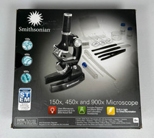 Smithsonian 150X, 450X, 900X Microscope Kit   Educational Science Set Open Box 